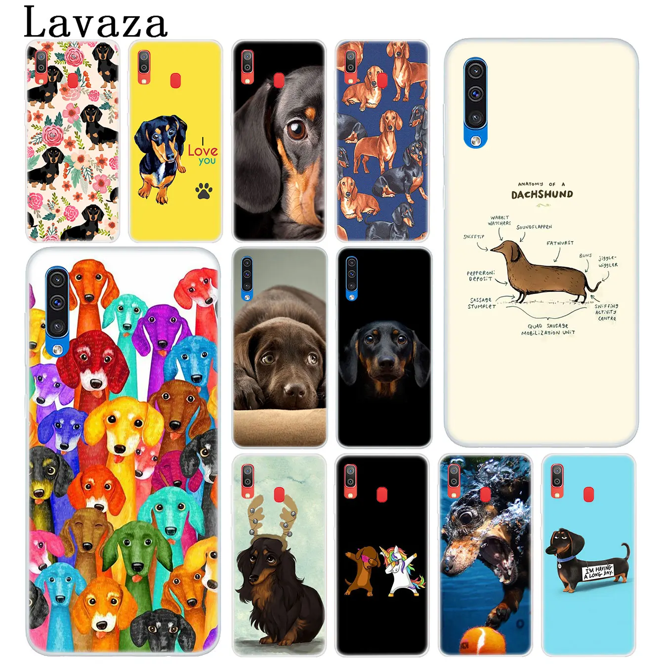 Lavaza такса собака жесткий прозрачный чехол для телефона для samsung Galaxy A10 A20 A30 A40 A50 A60 A70 M10 M20 M30 M40 A20e крышка