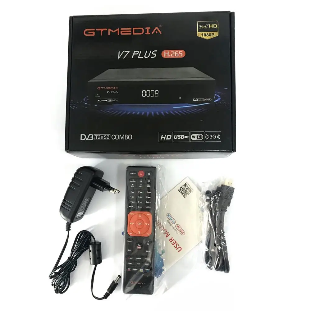 GTMedia V7 Plus Combo HD Digital DVB S2/T2 спутниковый ТВ приемник с поддержкой Cccamd H.265 HEVC PowerVu