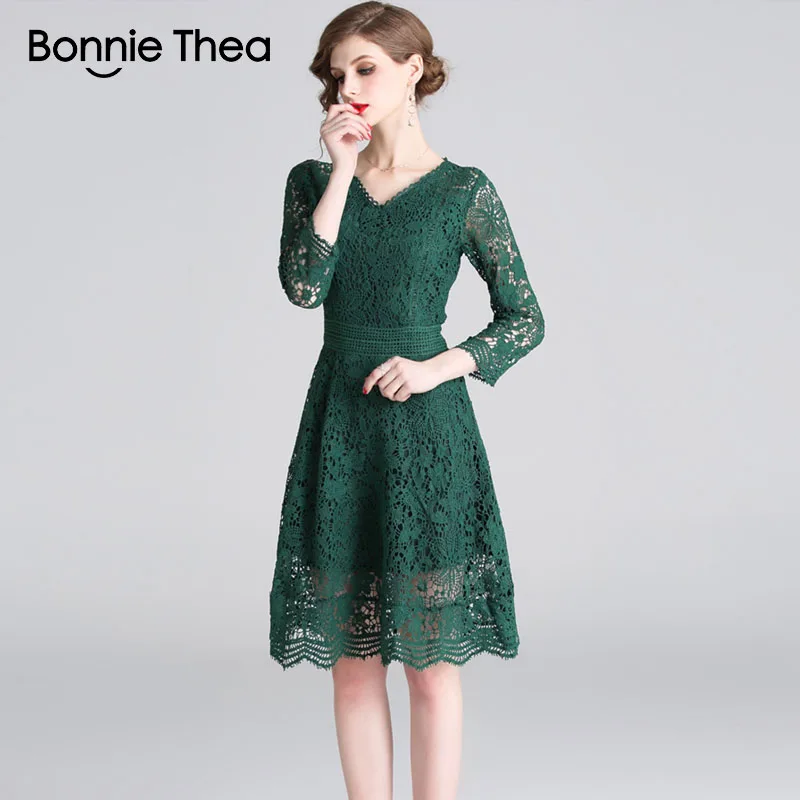 Женское винтажное платье bonnie thea розовое кружевное на весну 2019 | Женская одежда