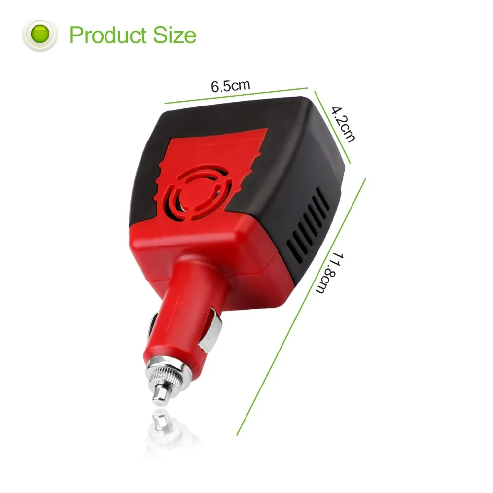 

Onever Inverter 150W DC 12V to AC 220V Auto Power Inverter Car Voltage Converter Adapter Adaptor with USB Car Charger