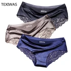 Трусы женские TEXIWAS, 3 шт.лот, кружевные, бесшовные, большого размера