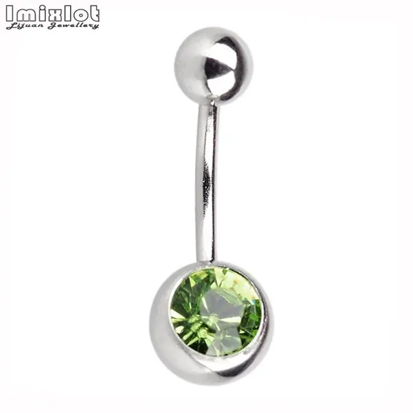 Light Green 1 шт. хирургическая нержавеющая сталь пирсинг пупка Спираль пирсинг уха серьги тело ювелирные изделия пирсинг для пупка - Окраска металла: Light Green