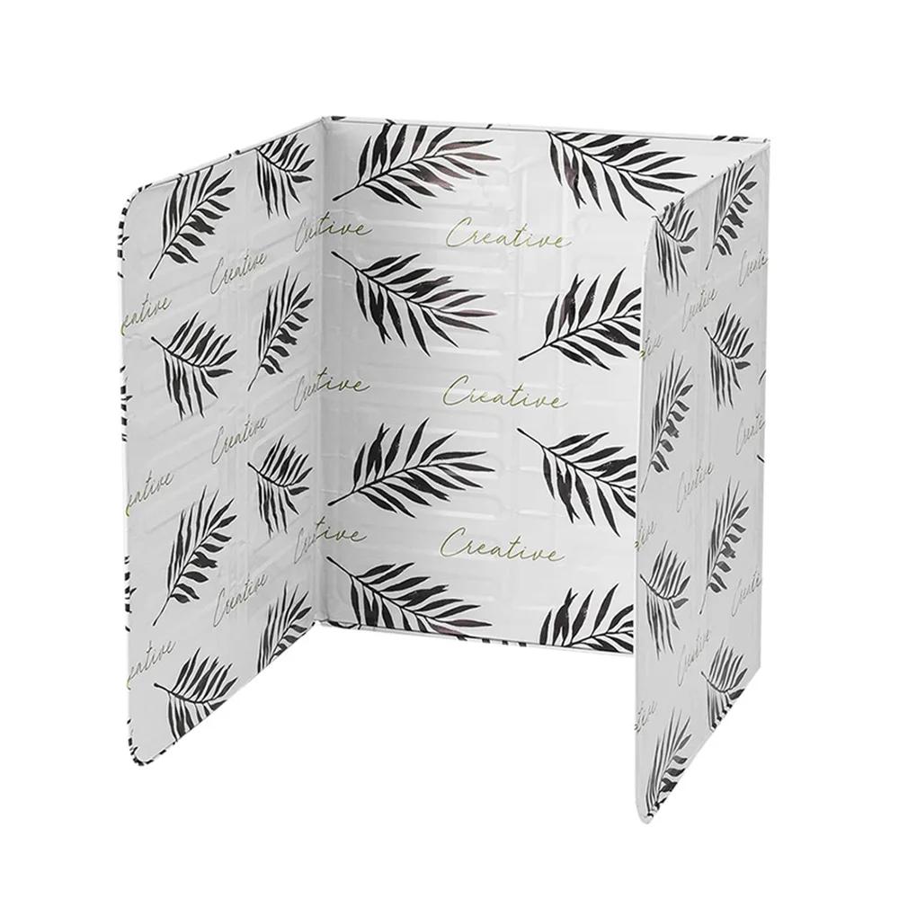 84.5x32.7cm leaf Кактус печатная алюминиевая фольга масляный блок маслосъемная плита Кук анти-брызг масла перегородка теплоизоляция кухонная утварь 32 - Цвет: 84.5x32.7cm leaf