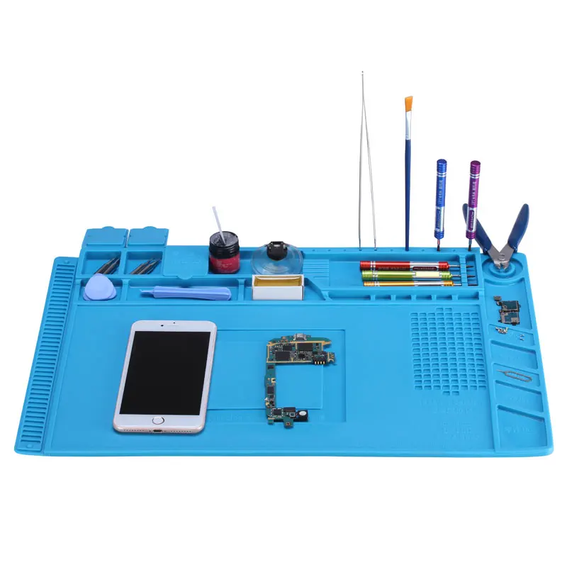 

45x30cm Large Heat-resistant Silicone Soldering Mat Heat Gun BGA Soldering Station Desk Mat Insulation Pad