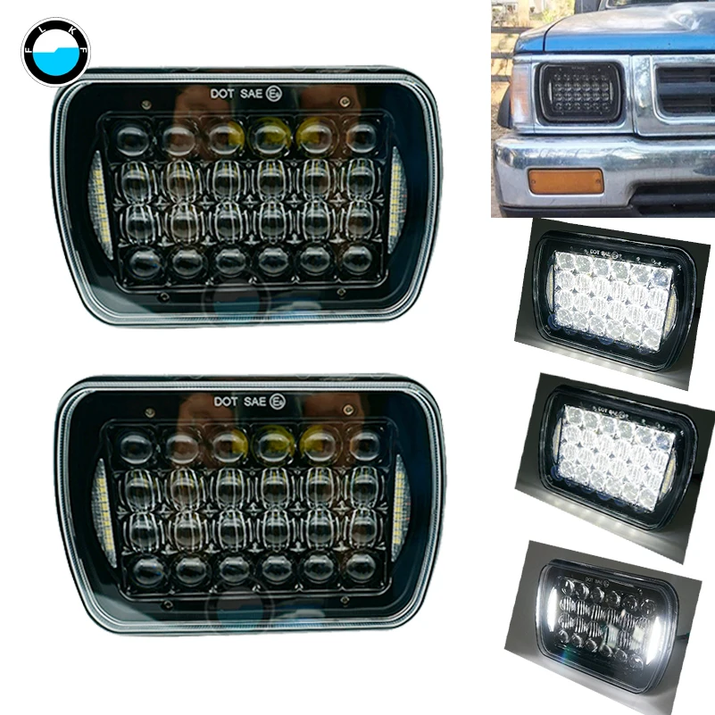5D 5x7 inch LED Headlight for Jeep Wrangler YJ Cherokee XJ H6054 H5054 H6054LL 69822 6052 6053 7"x 6" Projector LED Headlights