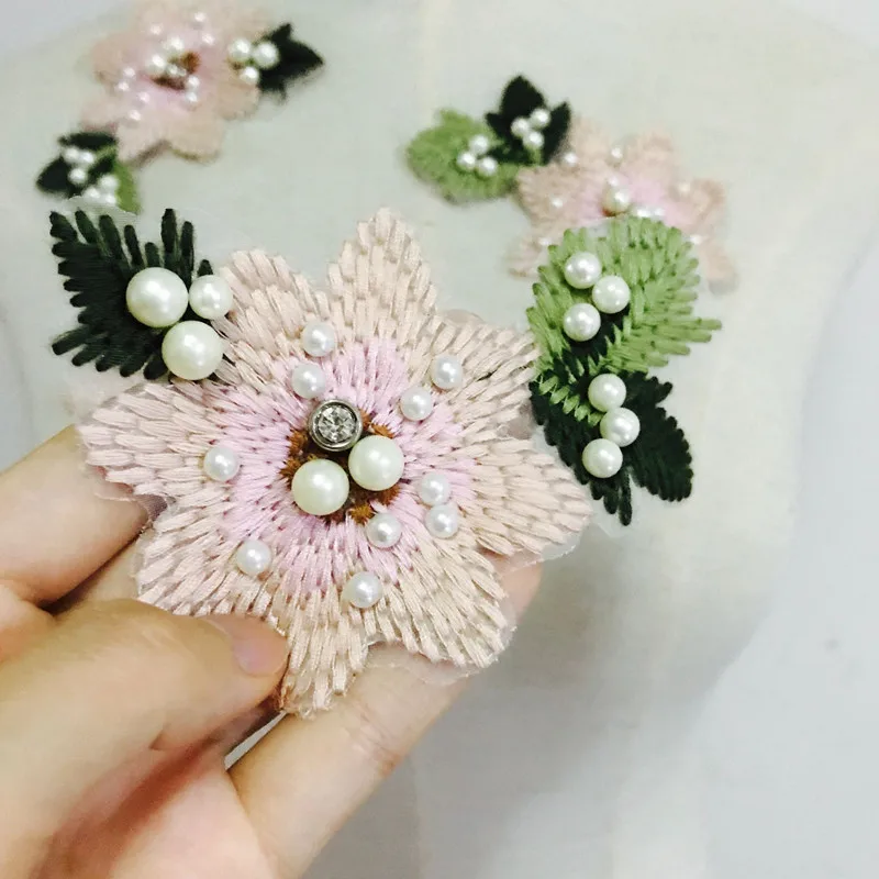 Расшитая стразами ткань/Сумка/Обувь/шляпа/розовые цветы высококачественные