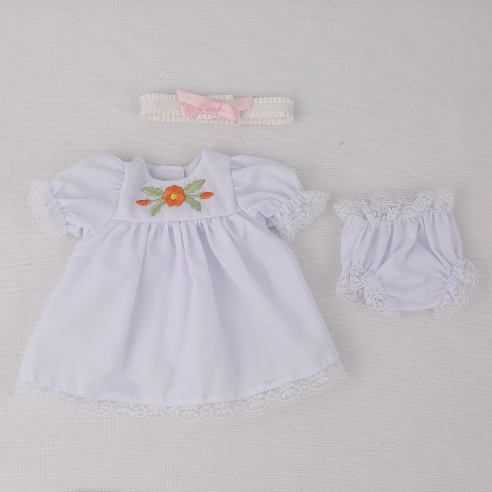 Reborn Baby Doll платье белая розовая юбка для девочек украшение волос модная летняя