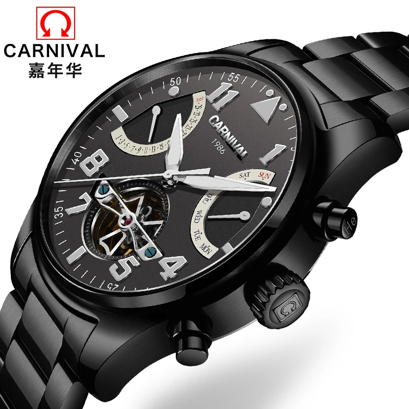 

Switzerland Carnival Brand Luxury Mens Watches Multi-function Watch Men Sapphire reloj hombre Luminous relogio Clock C8783-7