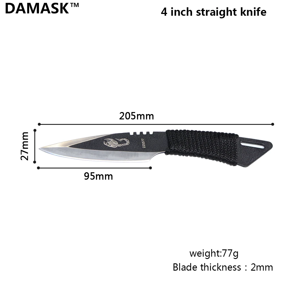 Профессиональный Черный Нержавеющая сталь Топ Ножи фиксированным лезвием Ourdoor