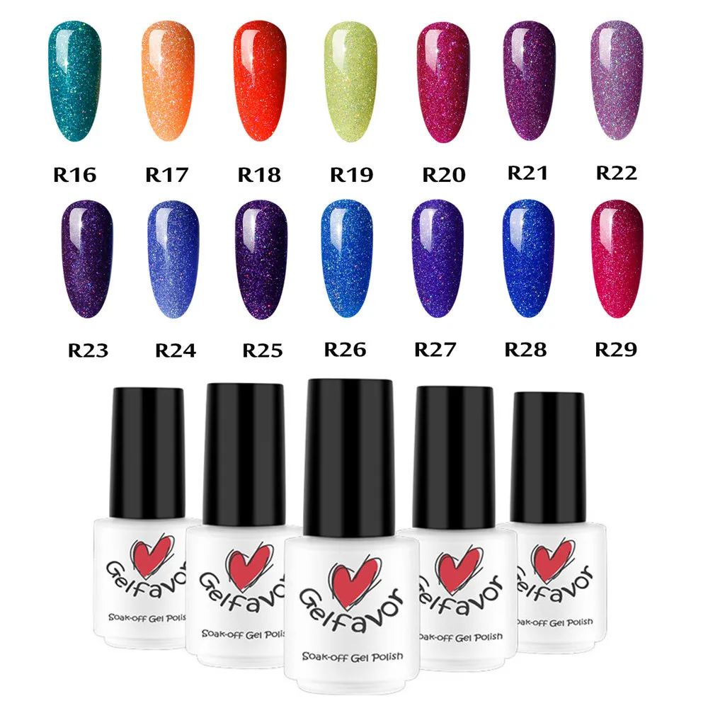 Новый Лучший 14 цветов NailGel favor7ML хамелео Декоративный Лак для ногтей Гель лак УФ