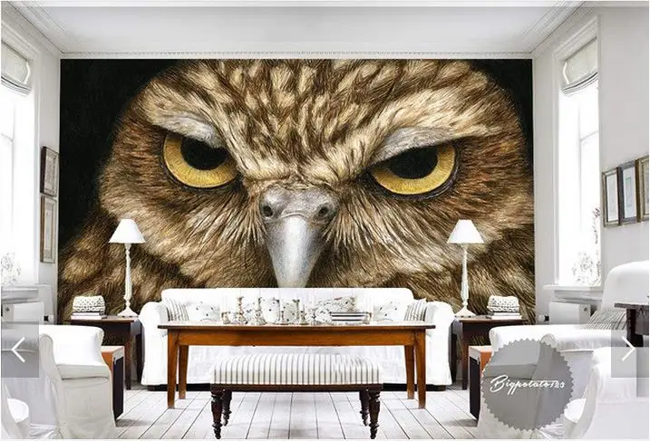 Индивидуальные 3d фото обои 3D настенные фрески с рисунком Совы Дети Глава