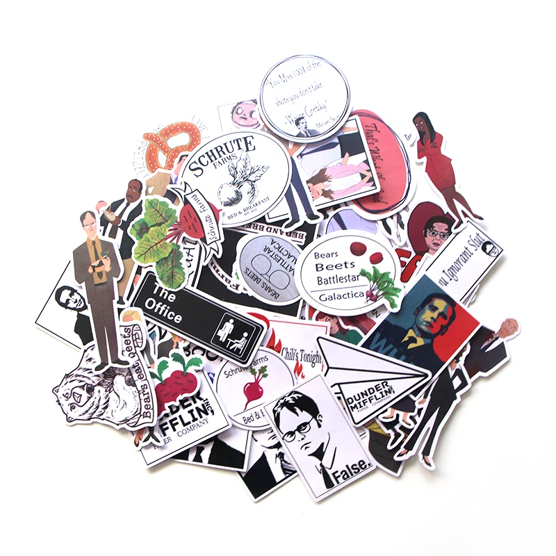 46pcs The office tv show Creative badges DIY decorative stickers Cartoon for DIY PC wall notebook phone scrapbooking album E0002