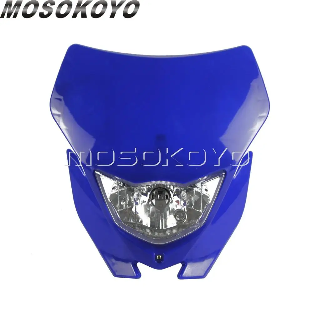 blue Белый синий фары для мотокросса MX Enduro Байк головной светильник маска для Yamaha WR250R YZ450F YZ250F LXR 250F - Цвет: blue