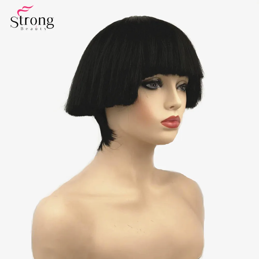 StrongBeauty женский синтетический парик короткие волосы Shroom прическа красная чаша стрижка блонд/белый парики боб