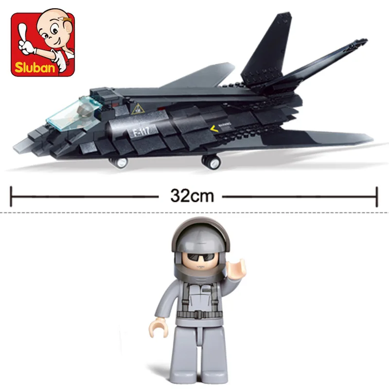 0108 209pcs Aircraft F-117A Attack Constructor Model Kit Blocks Compatible LEGO Bricks Toys for Boys Girls Children Modeling | Игрушки и
