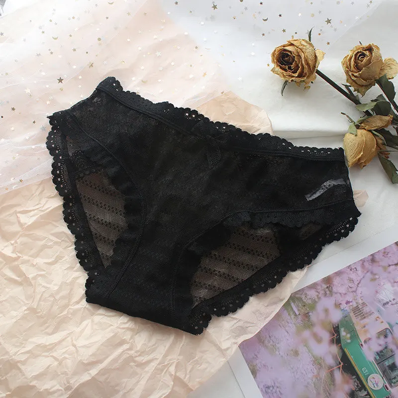 black SP& CITY, винтажные, шикарные, прозрачные, кружевные трусики, сексуальные, женские, выдалбливают, менструальное нижнее белье, бантик, бесшовные трусики сексуальное женское нижнее белье, стринги - Цвет: black