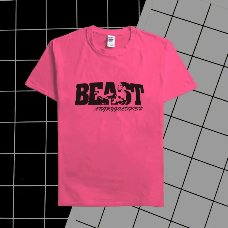 2018 New Brand 100% Cotton Men's T-shirt BEAST Printed female Summer casual short sleeve Letter printing Women's | Мужская