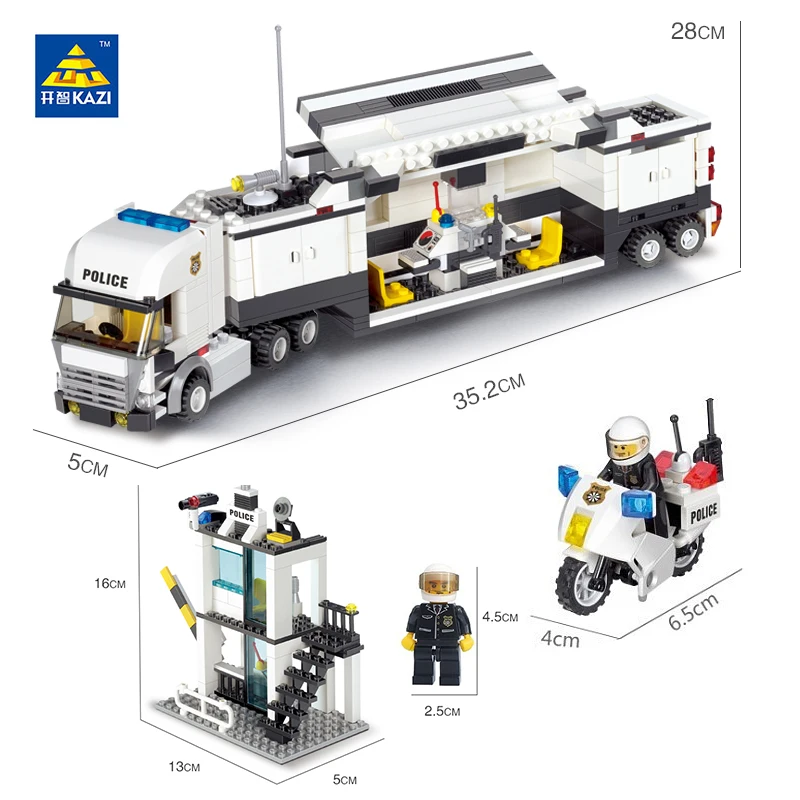 KAZI 6727 Diy полицейская станция Legos модель Машинка-конструктор блоки DIY кирпичи