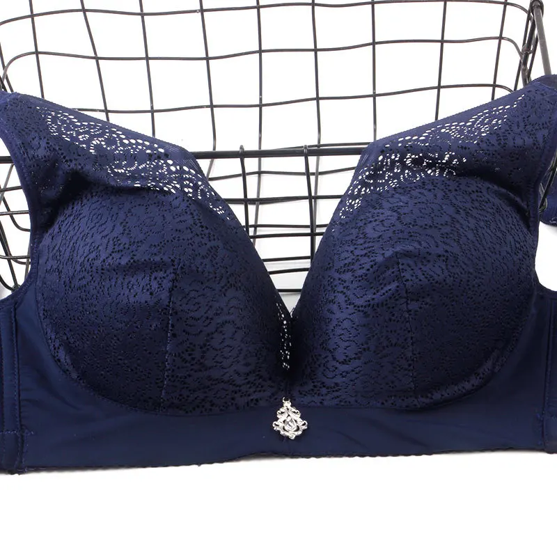 Бюстгальтер пуш ап большого размера женский тонкий кружевной без косточек