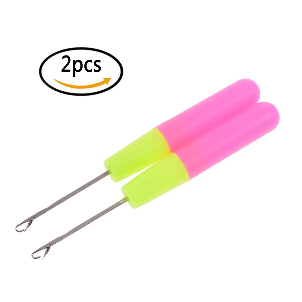 2 шт. парик крюк игла Нитевдеватель Вязание пластик крючком коса иглы волосы Перо