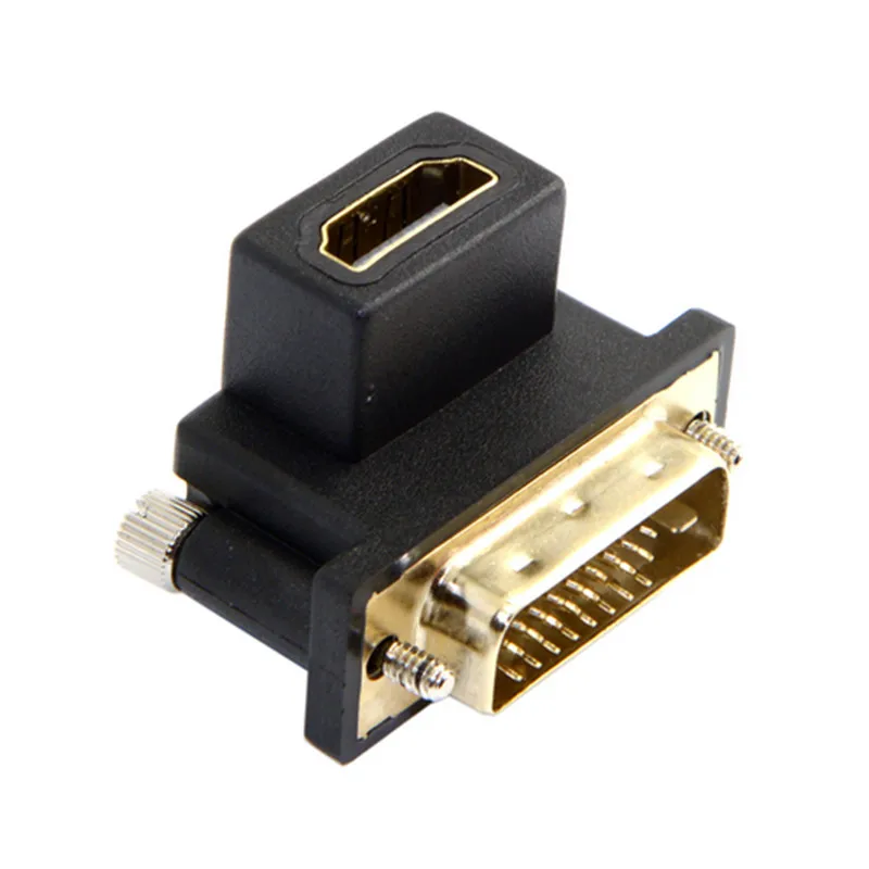 Поворотный адаптер 90 градусов вниз угловой разъем DVI папа HDMI совместимый мама для
