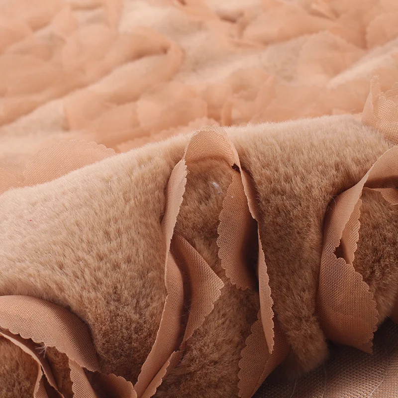 Новое поступление искусственный мех цветок вышивка ткань сделай сам для одежды