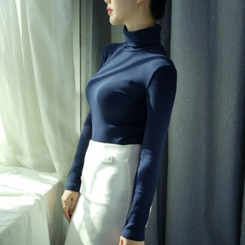 Winter Warm Pullover Sweaters Women Long Sleeve Turtleneck Jumpers Top Soft Cotton Tee Pull Femme | Женская одежда