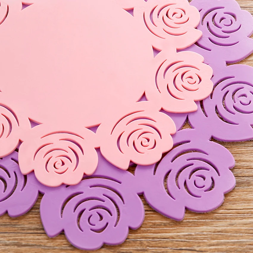 1PC Lace Flower Hollow Doilies Silicone Coaster Coffee Table Cup Mats Pad Placemat Kitchen Accessories Cooking Tools | Дом и сад