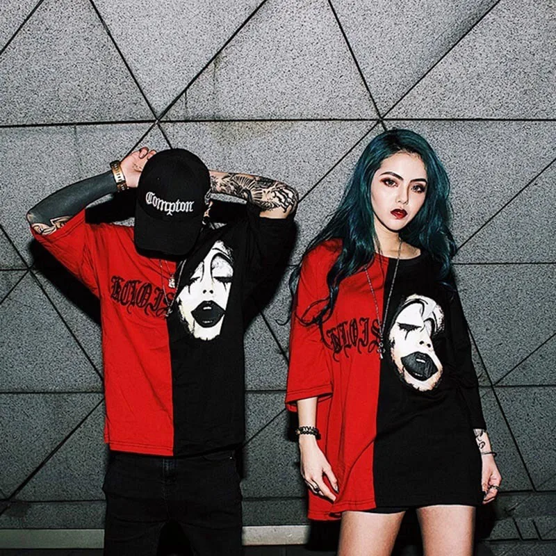 WXCTEAM джокер футболка Harajuku Ulzzang EXO Kris в том же стиле ДЖОКЕР Длинный Стиль