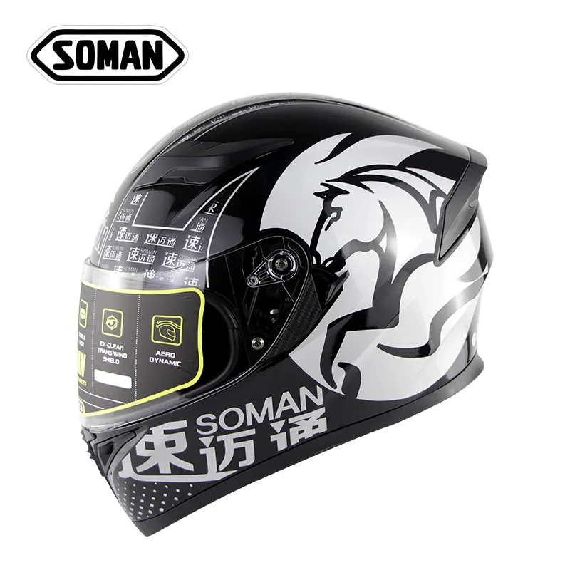960 китайский неувядающий шлем SOMAN Double Visors с рисунком мотоциклетные велосипедные
