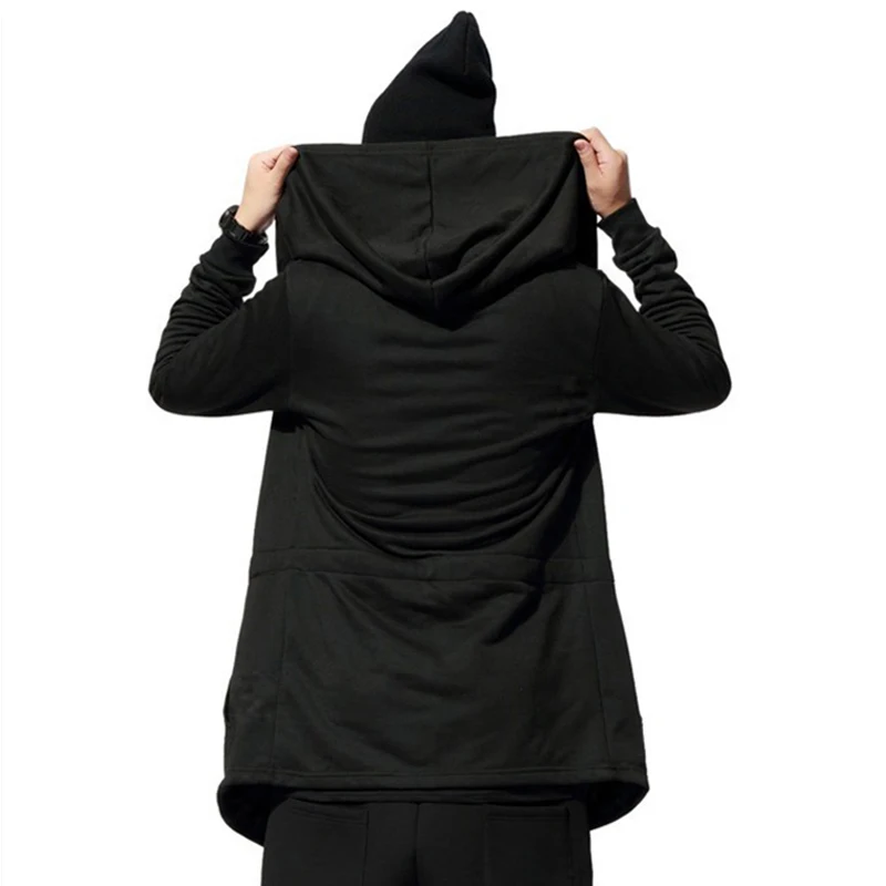 Хит 2016 Весенняя модная новинка черный плащ с капюшоном Мужская Уличная одежда