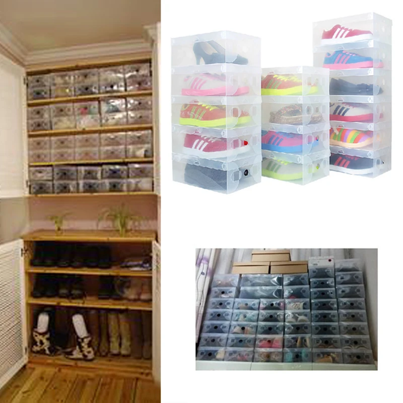 20 шт. пластиковые прозрачные коробки органайзеры для обуви|organizer box|shoes organizer boxplastic