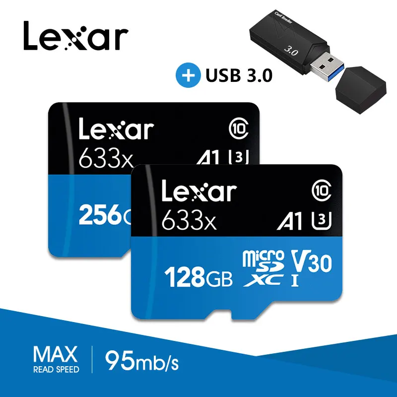 Lexar 128 Гб Micro SD 16 ГБ 32 ГБ карта памяти высокая скорость до Макс 95 м/с 64 Гб класс 10 633x картао де Мемория TF флэш-карта