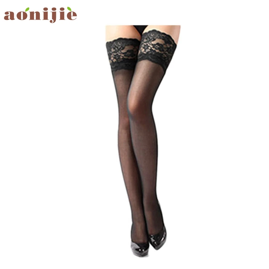 2017 5 цветов женские носки сексуальные летние кружевные прозрачные высокие чулки