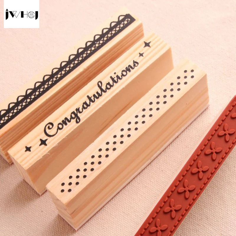 1 шт. в форме полосы милые животные деревянный Резиновый Штамп Дети DIY ручной