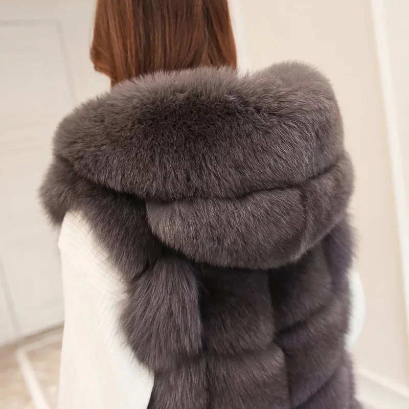 2021 Новая мода 100% натурального меха лисы длинный жилет натуральным лисьим мехом