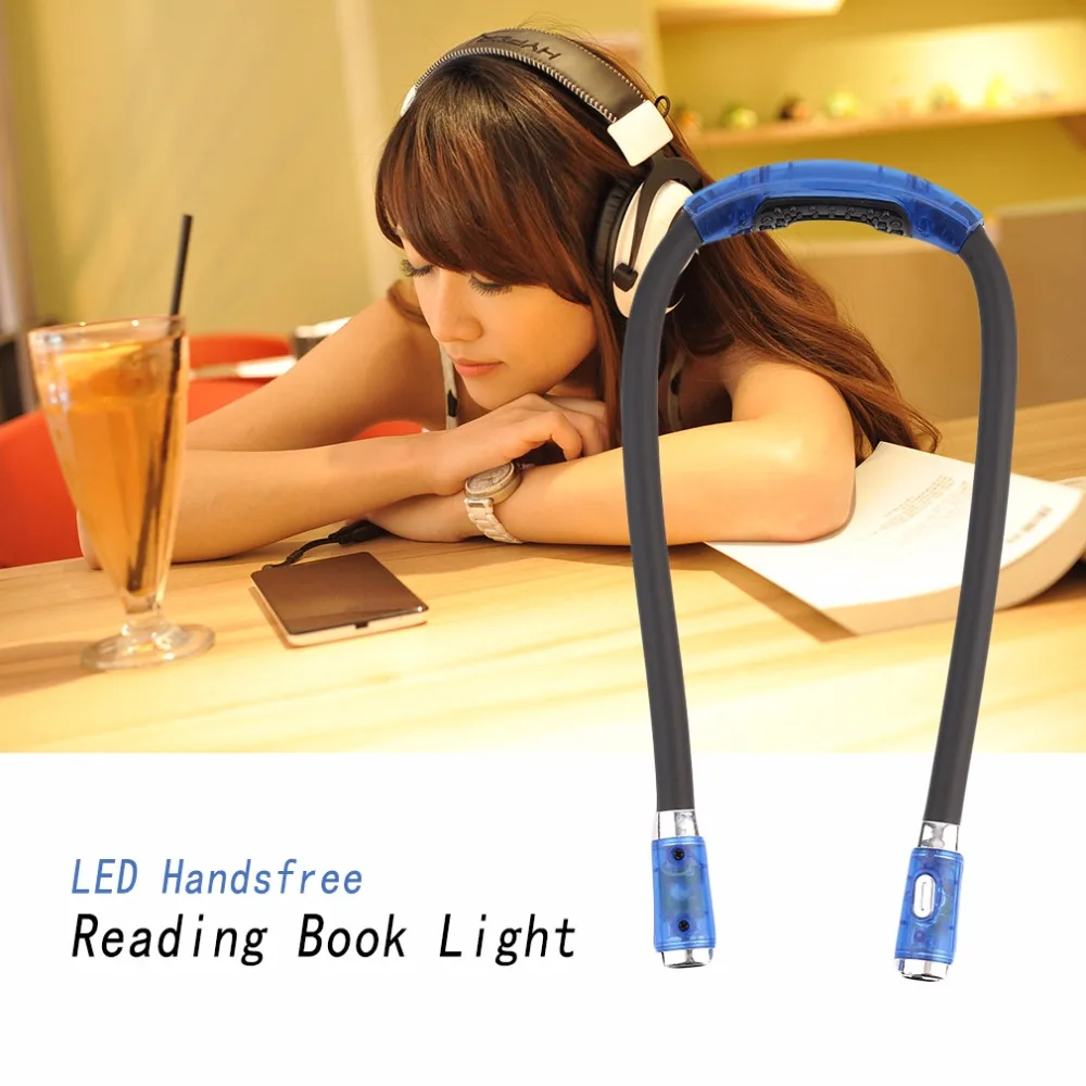 Розовый/Черный шейный фонарь с 4 режимами LED Handsfree для чтения книг ночник