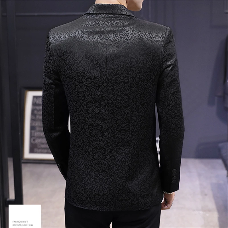 Мужской приталенный пиджак черный белый синий азиатского размера S M L XL XXL XXXL |
