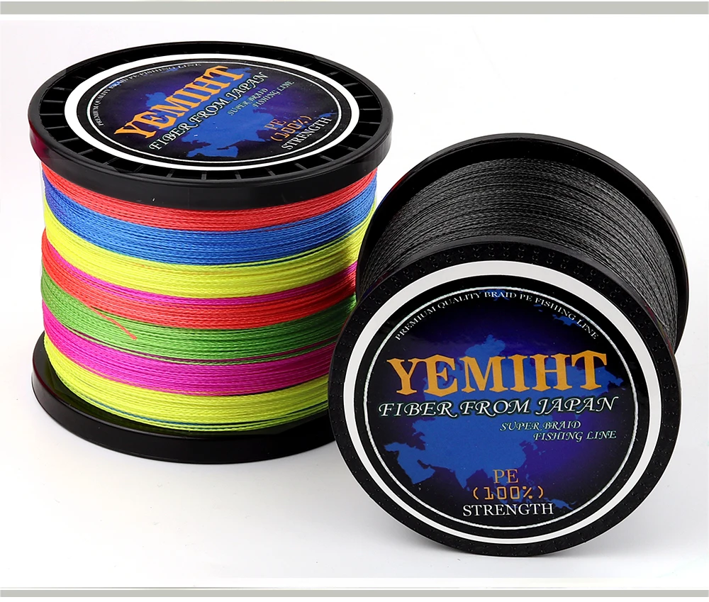 YEMIHT 100 м 300 м плетеная леска для рыбалки, 4 нити, PE многофиламентная леска для ловли карпа