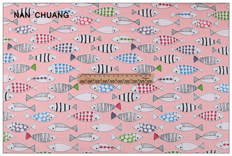 Nanchuang, 7 шт./лот, серия рыб, хлопковая ткань, Лоскутная Ткань для рукоделия, ручная работа, для шитья, для детей, материалы 20x25 см