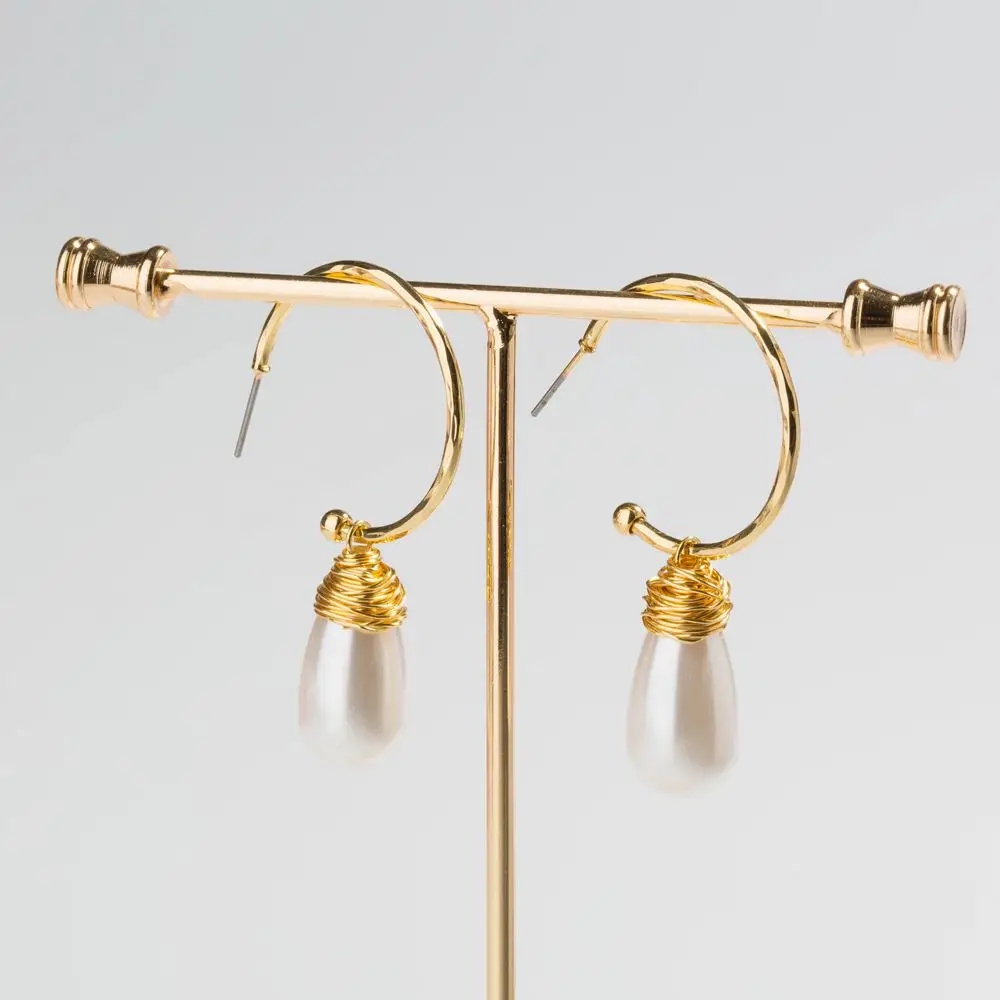 Женские серьги-кольца с жемчугом и кисточками | Украшения аксессуары