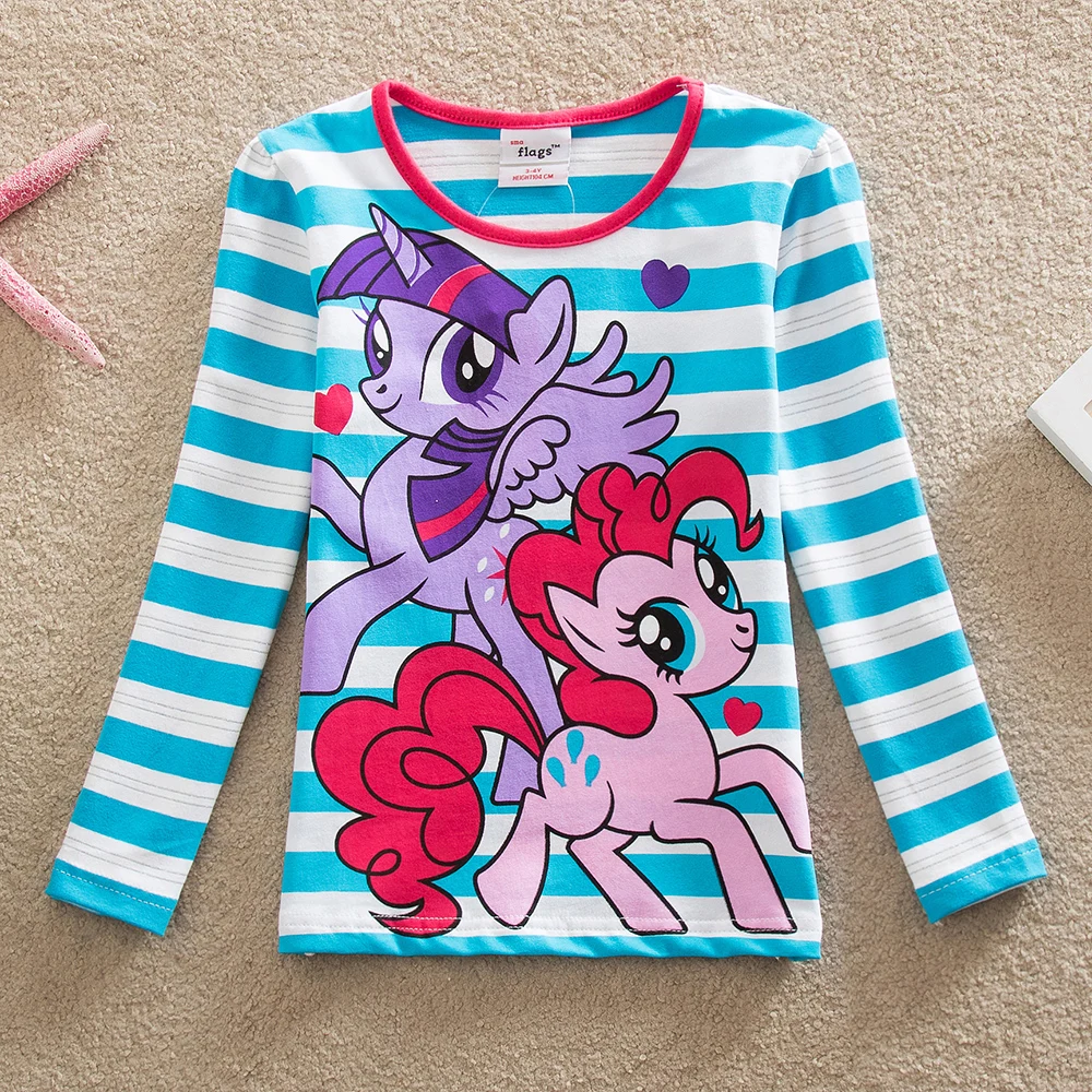 Хлопковая футболка с длинным рукавом JUXINSU My Little Girls Pony осенне зимняя повседневная