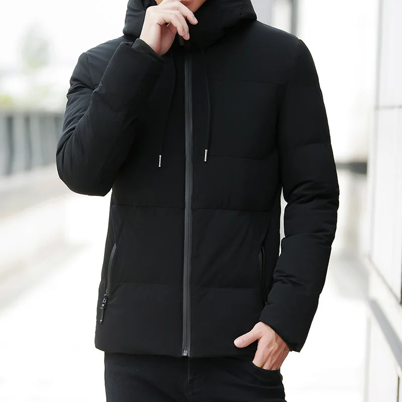 Black Зимние куртки, мужские парки, пальто, Icebear, Мужская одежда, парка Hombre MOOWNUC MWC, модная, умная, повседневная, облегающая, теплая, Мужская 4XL - Цвет: Black