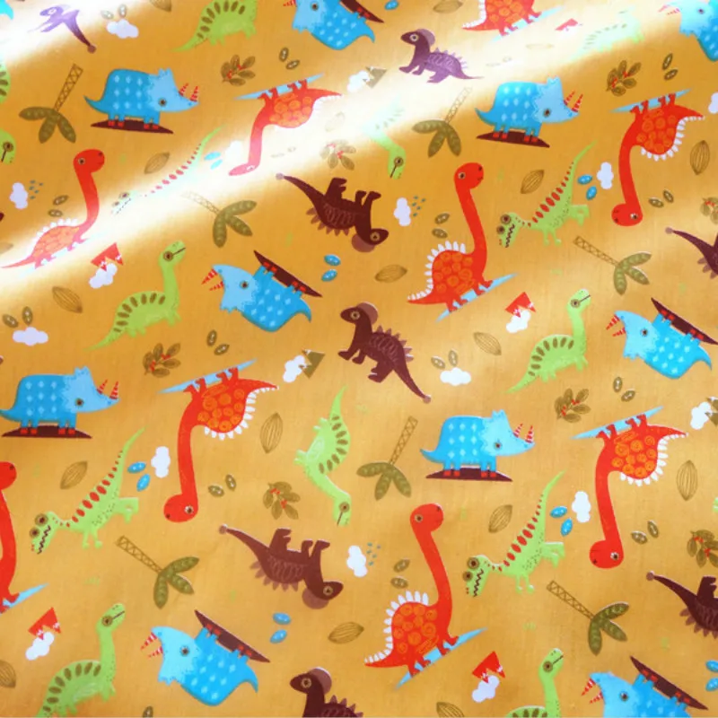 

Baby Cotton Twill Fabric Printed Dinasour Cotton Cloth by half meter for DIY Sewing Bed Sheet Dress making cotton fabric