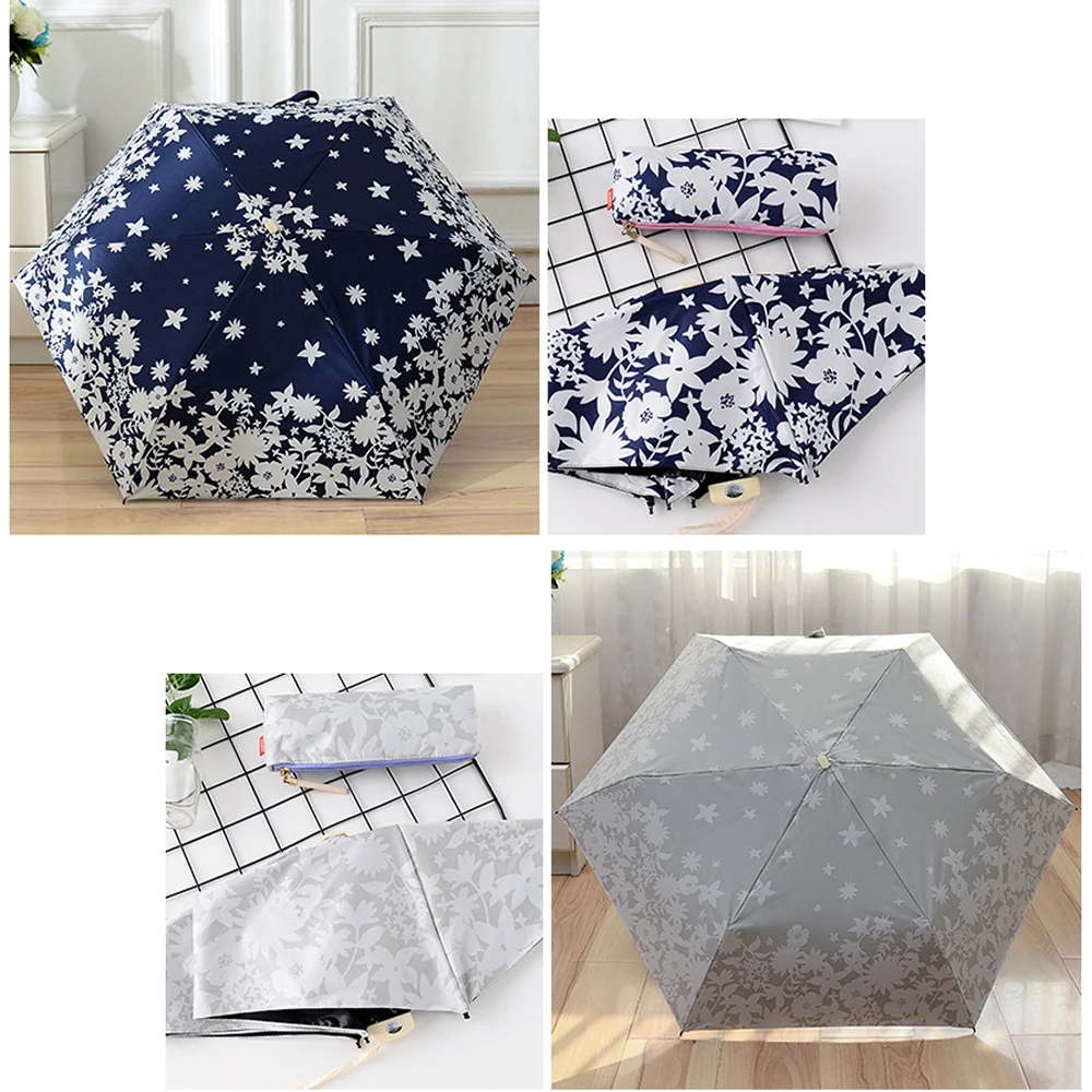 Портативный складной зонт женский Солнечный Ветрозащитный зонтик от дождя мини