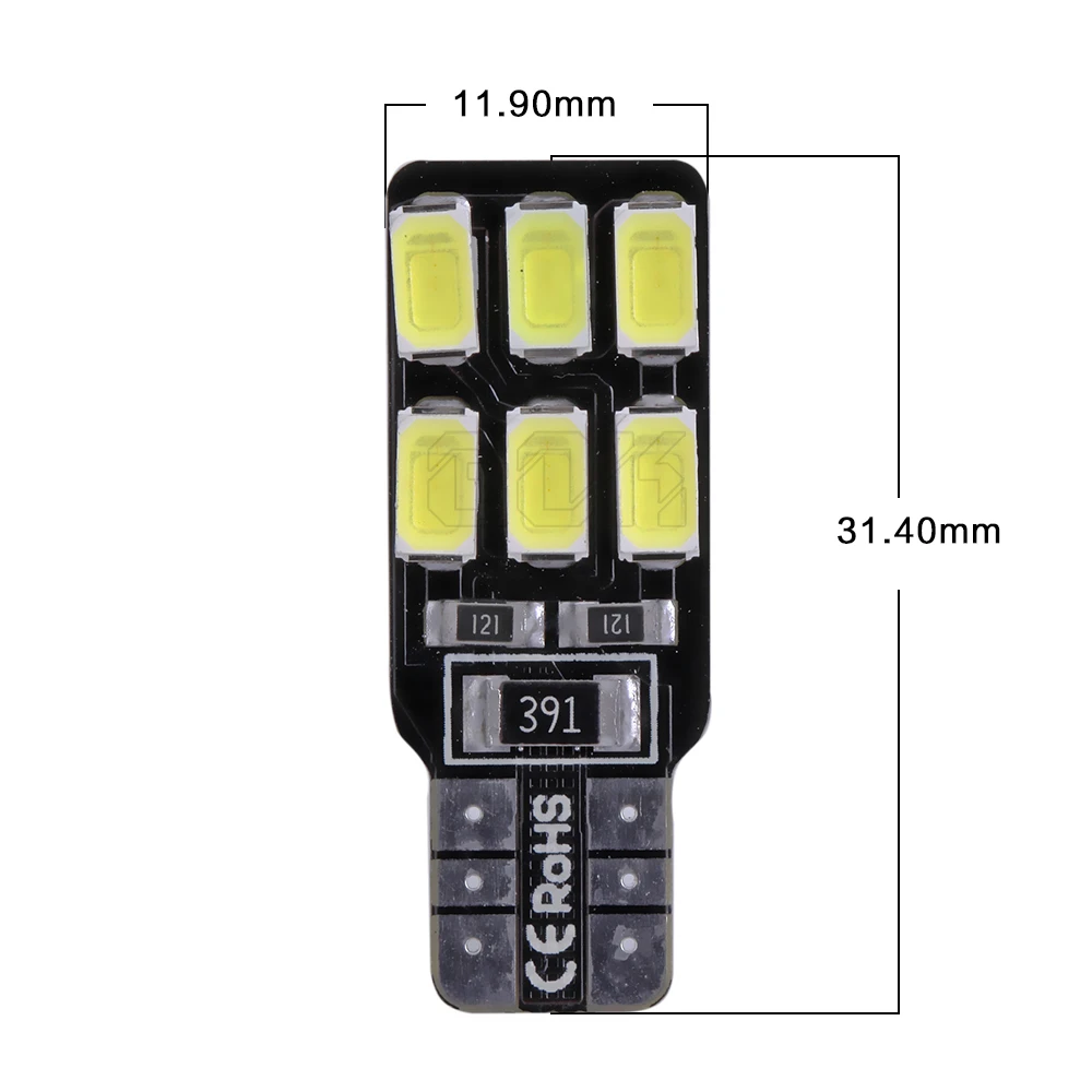 Сверхъяркая светодиодная CAN-шина 10 X W5W T10 led 194 168 t10 12SMD canbus без ошибок 12 В