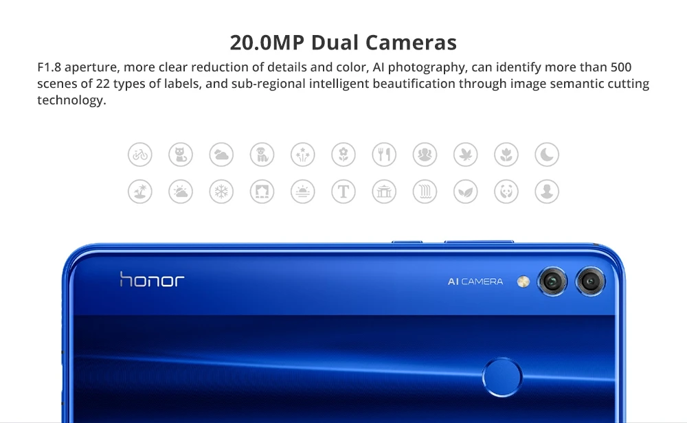 Honor 8X global rom смартфон 6,5 ''полный экран OTA обновление Android 8,1 Восьмиядерный отпечаток пальца
