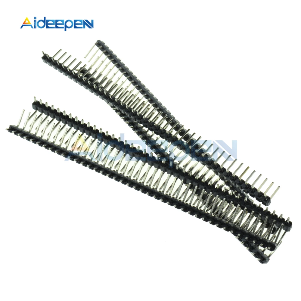 20Pcs 40 Pin 1x40 Single Row Male 2.54mm Breakable Header Right Angle Connector Strip Bending | Обустройство дома