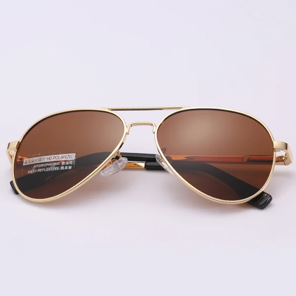 gold brown Поляризационные авиационные солнцезащитные очки небольшого размера UV400, классические очки пилота 54 мм, брендовые солнцезащитные очки для мальчиков и девочек, оригинальная коробка - Цвет линз: gold brown