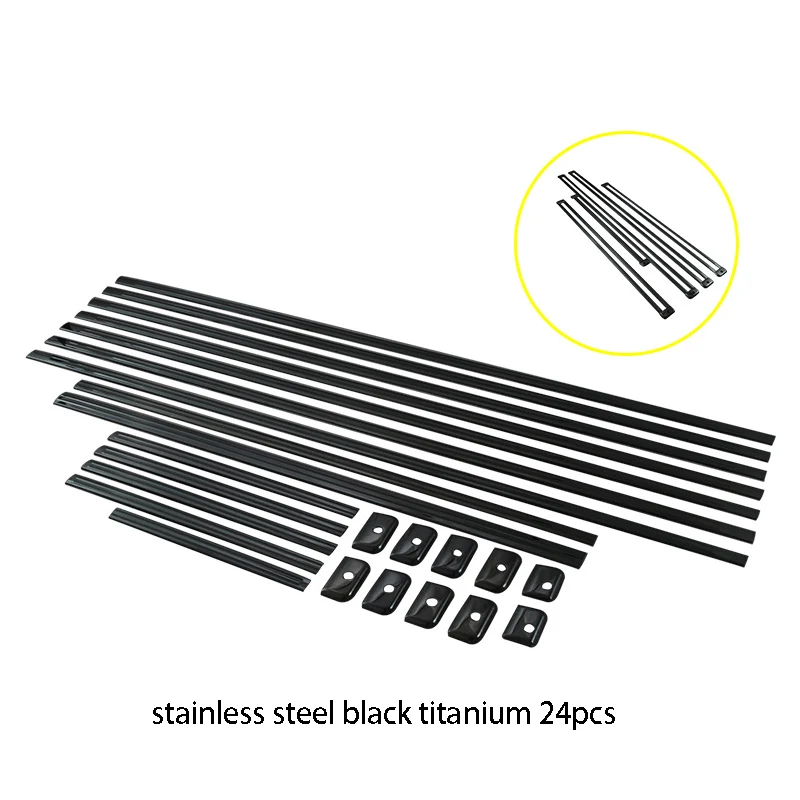 black 24pcs Сиденье трек отделка слайд яркий бар рельс модификация украшения автомобильные аксессуары для Toyota Previa Estima - Цвет: black 24pcs